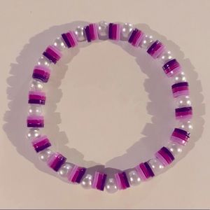 Pearl and clay beaded bracelet💗